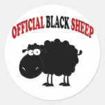Lustige schwarze Schafe Runder Sticker