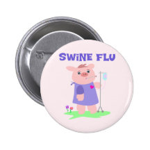 Lustige Schwein-Grippe Anstecknadelbuttons