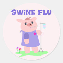 Lustige Schwein-Grippe Runde Aufkleber