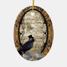 Lustige Vintage gotische steampunk Krähe Weihnachtsbaum Ornamente