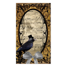 Lustige Vintage gotische steampunk Krähe Visitenkartenvorlage
