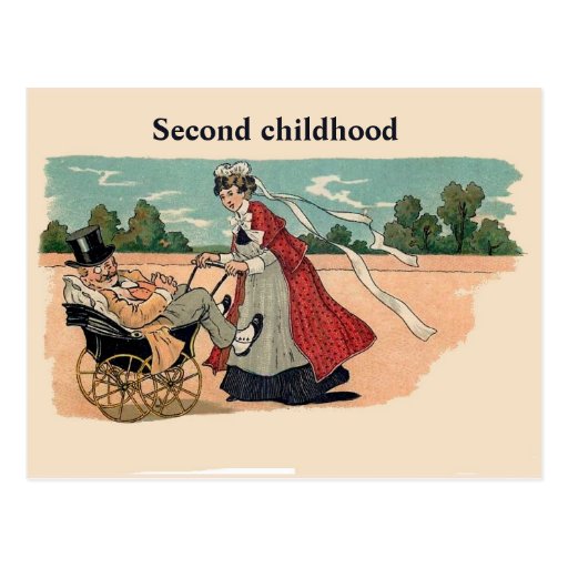 Lustige Vintage Senioren der zweiten Kindheit Postkarte | Zazzle