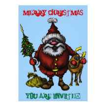 Lustige Weihnachtseinladungskarte