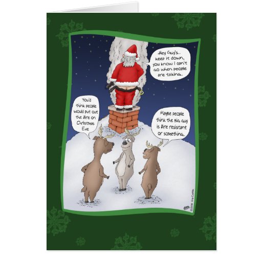 Lustige Weihnachtskarten: Setzen Sie das Feuer her Grußkarten | Zazzle