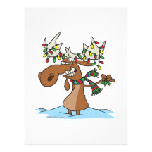 lustiger alberner Weihnachtselch-Cartoon Individuelle Einladungen