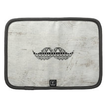 Lustiger aztekischer Schnurrbart-Schwarz-weißes Vi Folio Planer
