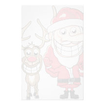 Lustiger Cartoon Sankt und Rudolph Individuelles Büropapier