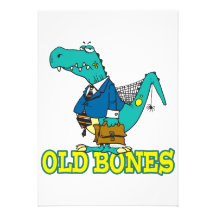 lustiger Dino-Dinosaurier Toon der alten Knochen Ankündigungen