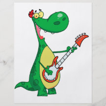 lustiger Dinosaurier, der Gitarre spielt Flyer