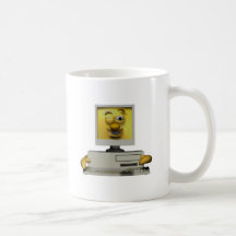 lustiger doof blinzelnder Computer Kaffeetassen