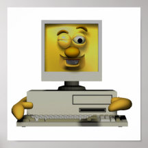 lustiger doof blinzelnder Computer Plakate
