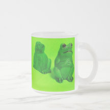 Lustiger Frosch-mattierter Glasbecher Kaffee Haferl