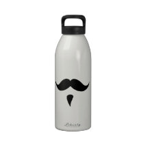 Lustiger Girly schwarzer Schnurrbart Trinkflasche