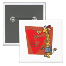 lustiger Graffitigiraffen-Cartoon Anstecknadelbuttons