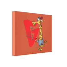 lustiger Graffitigiraffen-Cartoon Leinwand Druck