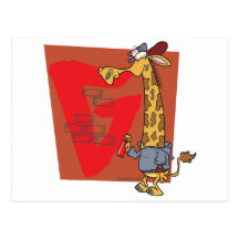 lustiger Graffitigiraffen-Cartoon Postkarte