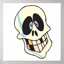 lustiger grinsender skeleton Schädel Plakatdruck