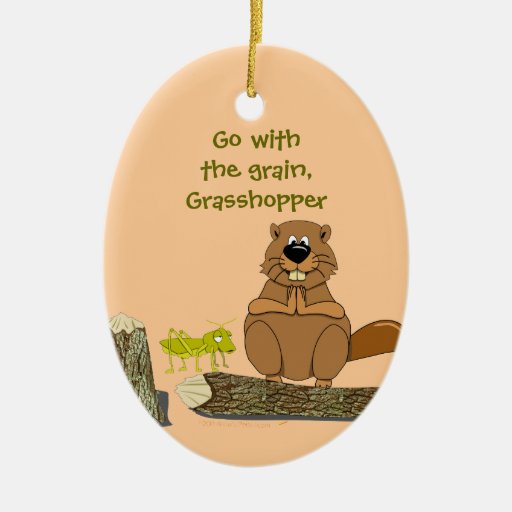 Lustiger hölzerner drehenbiber-und Heuschrecken-Ca Weihnachtsbaum Ornamente