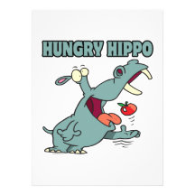 lustiger hungriger Flusspferd-Cartoon Individuelle Ankündigung