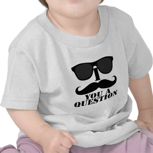 Lustiger i-Schnurrbart Sie ein Fragen-Schwarz-Sonn Tshirt