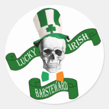 Lustiger irischer Barverwalter Runder Sticker