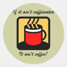 Lustiger Kaffee Runder Sticker