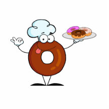 lustiger Krapfenkrapfen-Kochs-Cartooncharakter Fotostatue