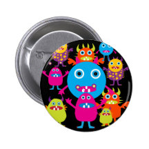 Lustiger Monster-Schlag-niedliches Geschöpf-Party Anstecknadelbutton