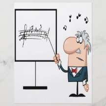 lustiger Musikprofessor-Lehrer-Cartoon Personalisierte Flyer