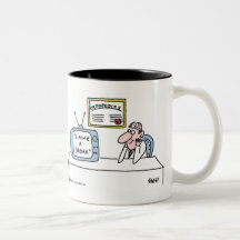 Lustiger Orthopäde-Cartoon "Gimme ein Bruch " Kaffee Haferl