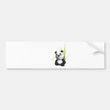 Lustiger Panda 3D weiß und schwarz Autoaufkleber