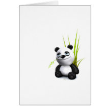 Lustiger Panda 3D weiß und schwarz Karte