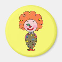 Lustiger Partyclown mit dem orange Haar Kühlschrankmagnete