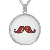 LUSTIGER ROTER SCHNURRBART DRUCKGlitter Selbst Gestalteter Schmuck