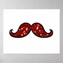 LUSTIGER ROTER SCHNURRBART DRUCKGlitter Plakatdruck