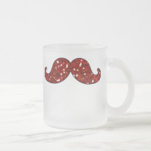 LUSTIGER ROTER SCHNURRBART DRUCKGlitter Kaffee Haferl