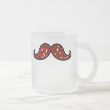 LUSTIGER ROTER SCHNURRBART DRUCKGlitter Kaffeehaferl