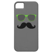 Lustiger Schnurrbart und grüne Sonnenbrille Hülle Fürs iPhone 5