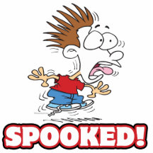 lustiger SPOOKED Cartoon Foto Figuren