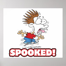 lustiger SPOOKED Cartoon Plakat