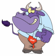 lustiger starker Stier-Cartoon Fotostatuen