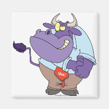 lustiger starker Stier-Cartoon Kühlschrankmagnete