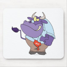 lustiger starker Stier-Cartoon Mauspad