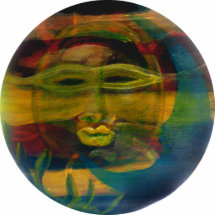 Lustiger Sun stellt, aufpassende Mond-Skulptur Sun Fotostatue