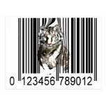Lustiger Tigerbarcodevektor Postkarten