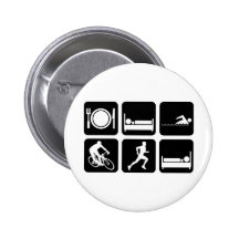 Lustiger Triathlon Button
