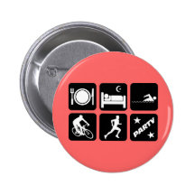 Lustiger Triathlon Buttons