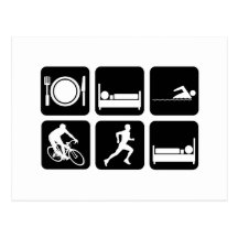 Lustiger Triathlon Postkarten
