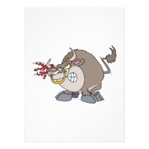 lustiger verärgerter Stier-Cartooncharakter Personalisierte Ankündigungskarte