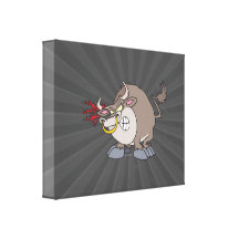 lustiger verärgerter Stier-Cartooncharakter Galerie Falt Leinwand